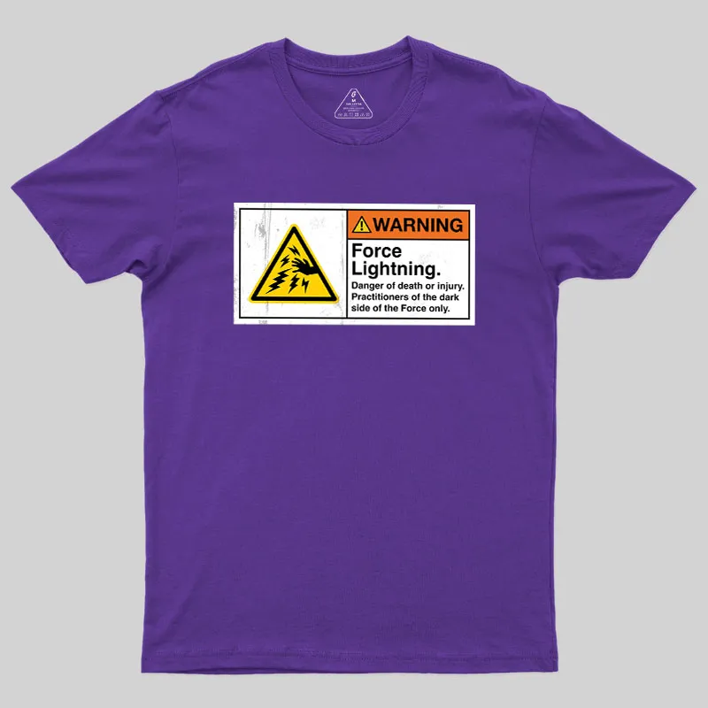 Warning Force Lightning Geek T-Shirt - Image 8