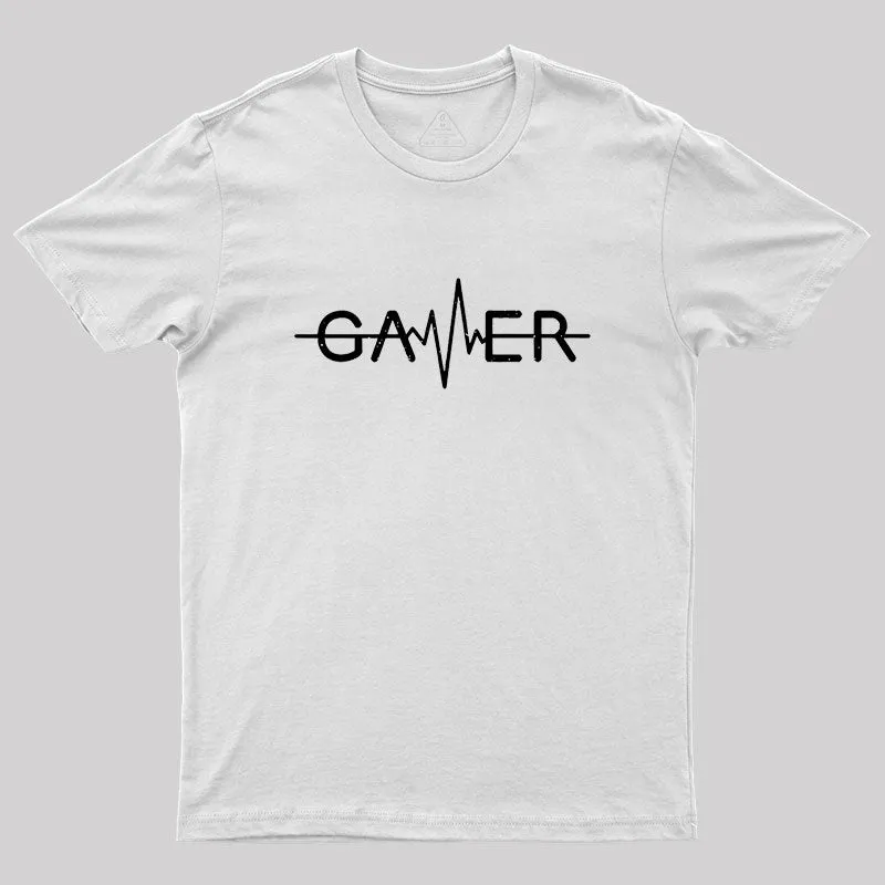 Gamer Heartbeat Geek T-Shirt - Image 11