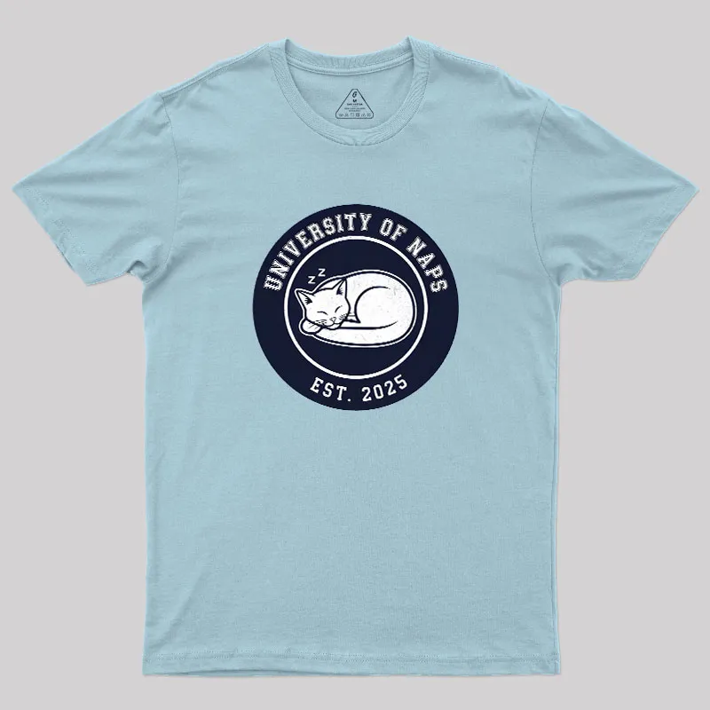 University of Naps Sleeping Cat Geek T-Shirt - Image 10