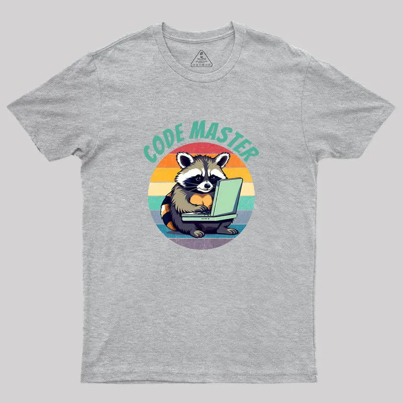 Funny raccoon coding on computer Geek T-Shirt - Image 4