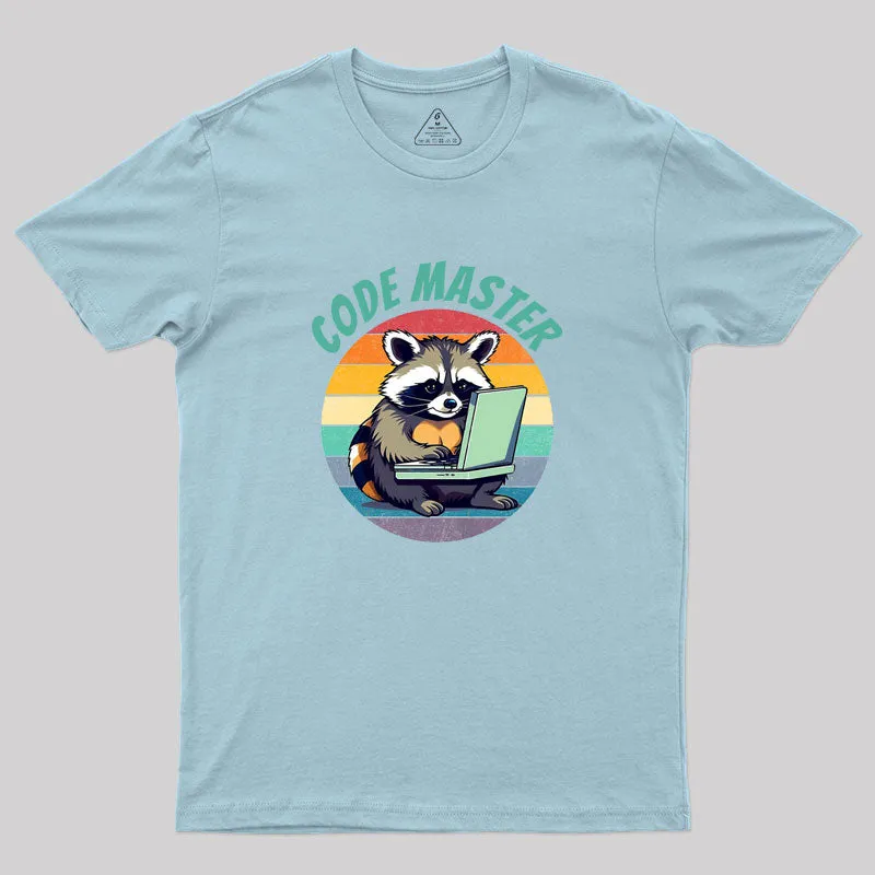 Funny raccoon coding on computer Geek T-Shirt - Image 10