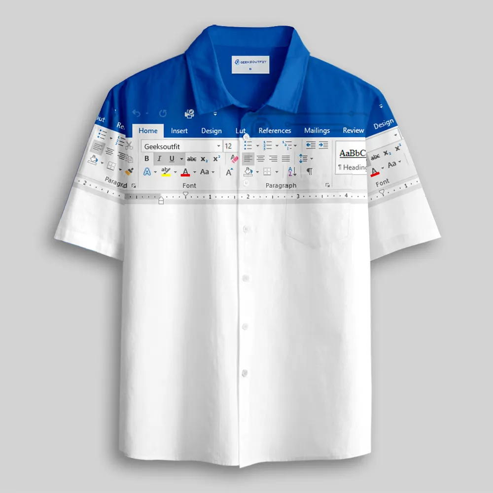 Word Funny Work Button Up Pocket Shirt