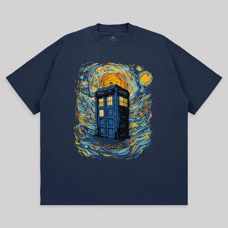 Starry Blue Box Unisex Oversized T-shirt - Image 5