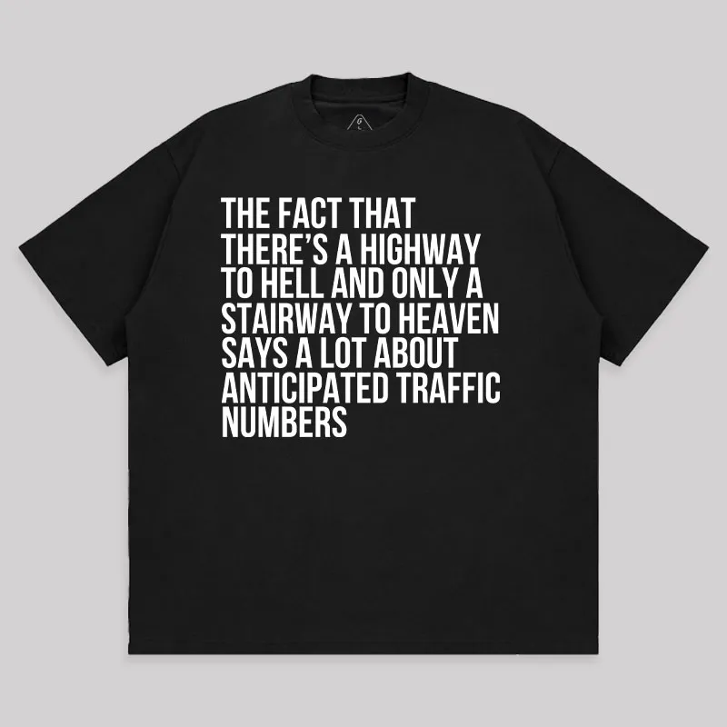 There's Highway To Hell And Stairway To Heaven Unisex Oversized T-shirt - Image 2