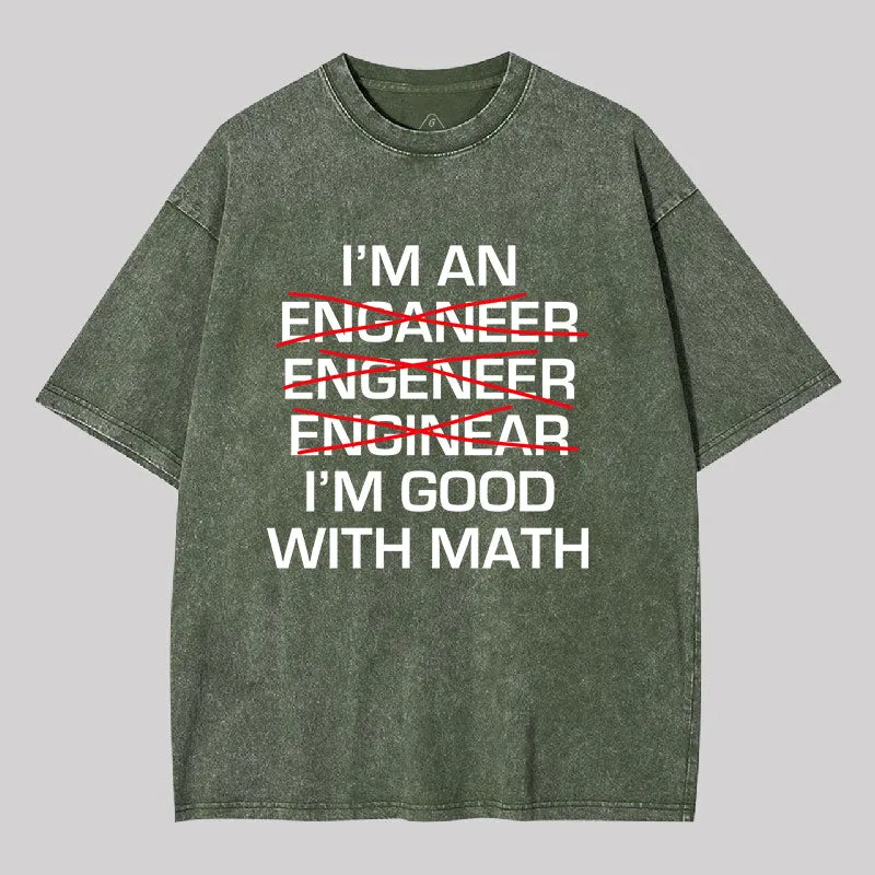 I'm Good With Math Washed T-shirt - Image 4