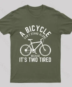 Alternative view of A Bicycle Can Not Stand Alone Nerd T-Shirt