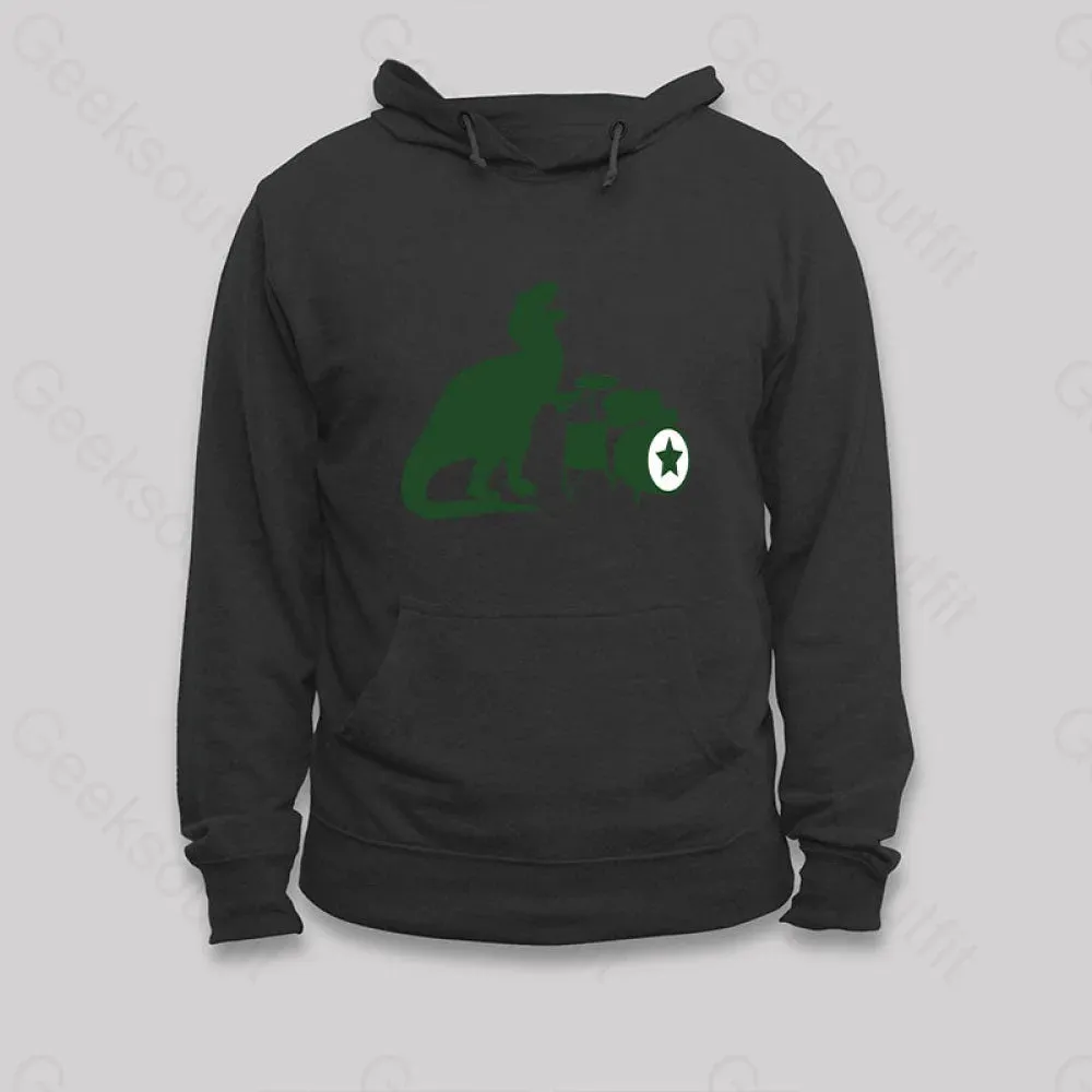 A Tyrannosaurus Rex Playing Drums Hoodie - Image 2