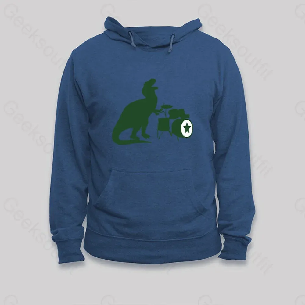 A Tyrannosaurus Rex Playing Drums Hoodie - Image 4