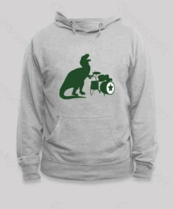 A Tyrannosaurus Rex Playing Drums Hoodie