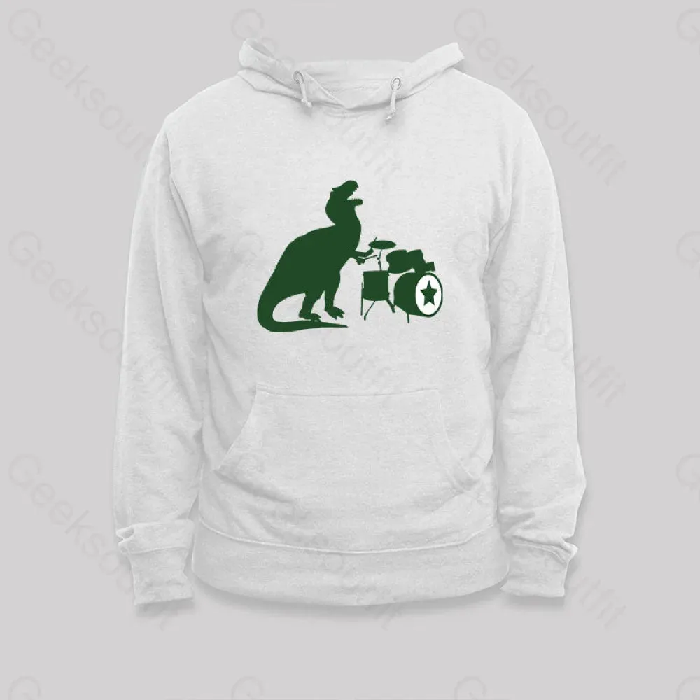 A Tyrannosaurus Rex Playing Drums Hoodie - Image 3