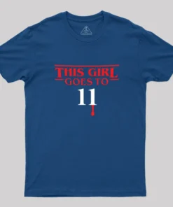 Alternative view of This strange girl goes to 11 Geek T-Shirt