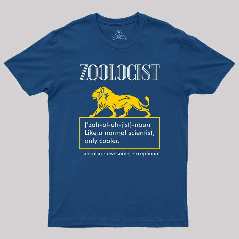 Funny Zoologist Definition Zoology Science Animals Job Geek T-Shirt - Image 2