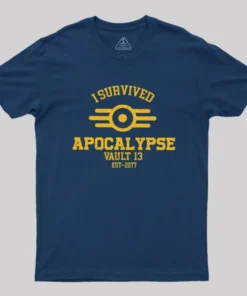 Alternative view of I Survived Apocalypse Geek T-Shirt
