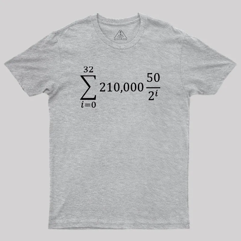Bitcoin Halving Equation Geek T-Shirt - Image 4