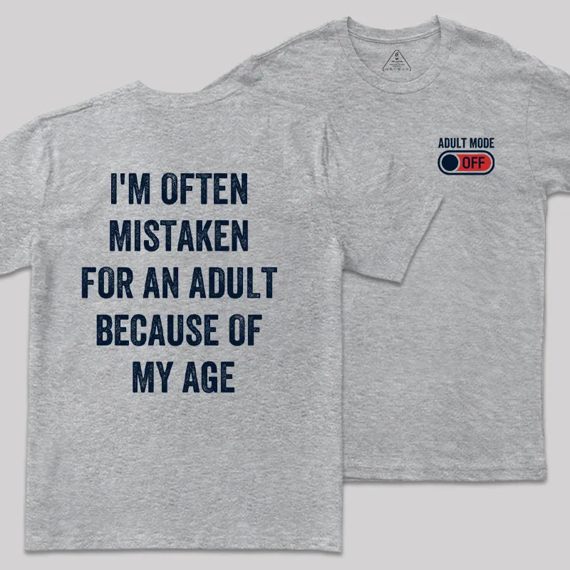 Adulting Mode Off Front and Back Printed Geek T-Shirt - Image 4
