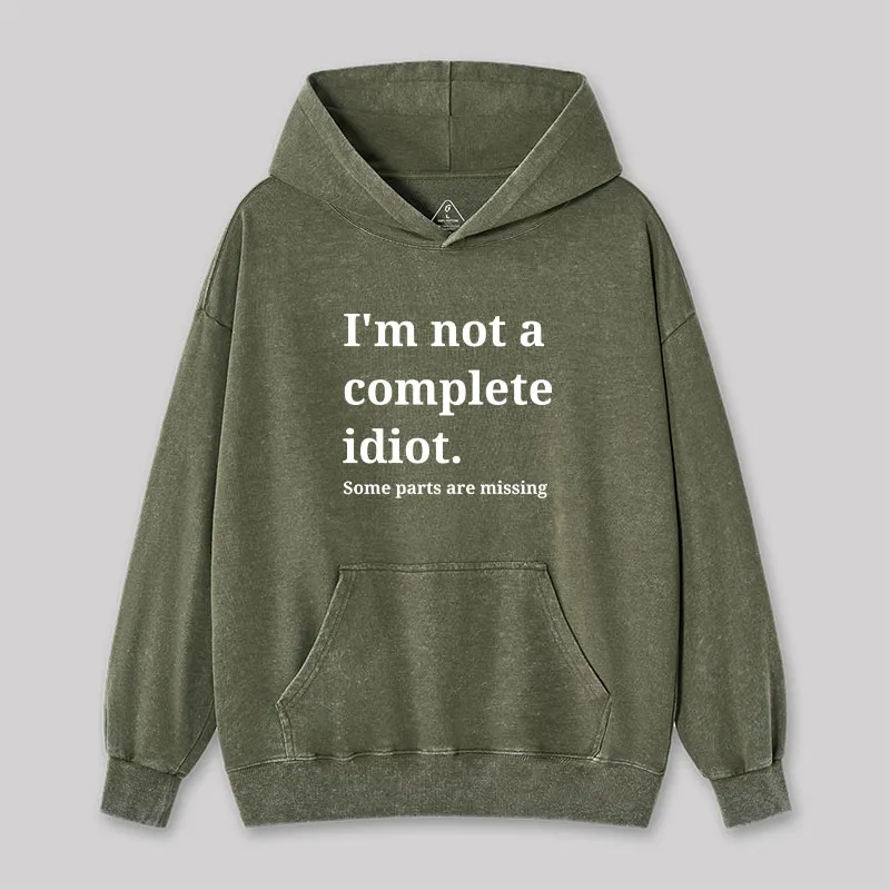 Funny Idiot Washed Hoodie - Image 4