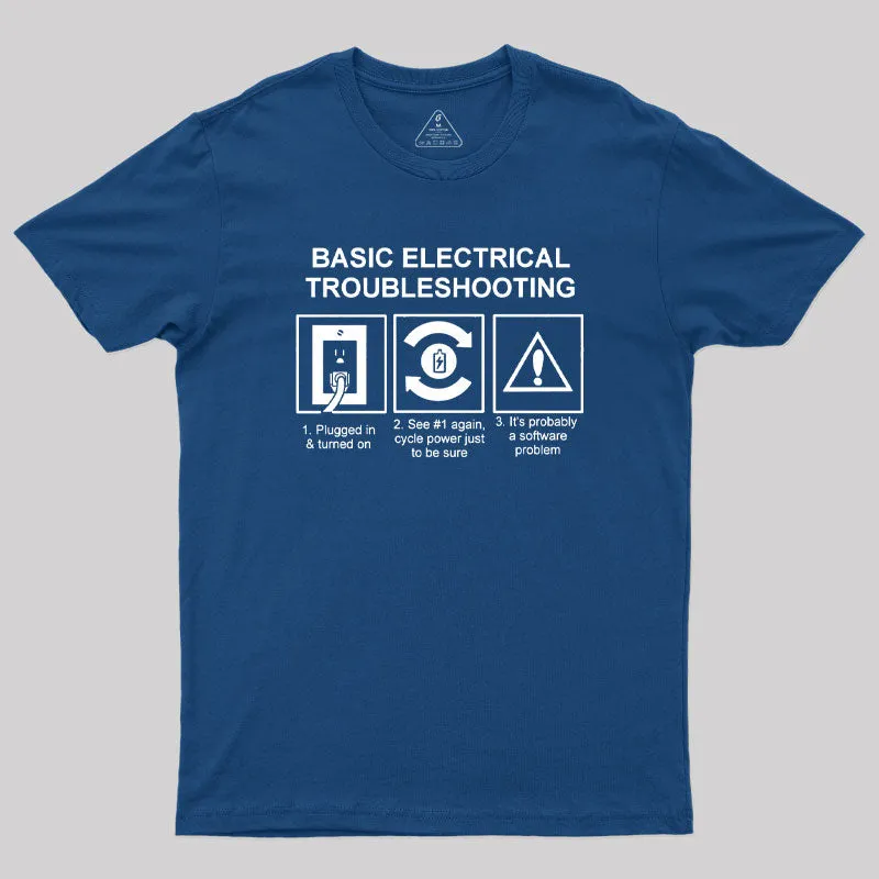 Basic Electrical Troubleshooting Geek T-Shirt - Image 2