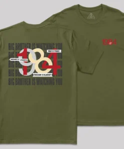 Alternative view of Big Brother Is Watching You Front and Back Printed Geek T-Shirt