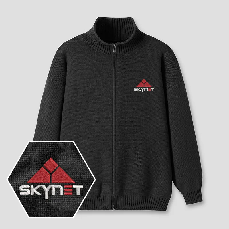 Skynet Core Embroidered Full‑Zip Cardigan
