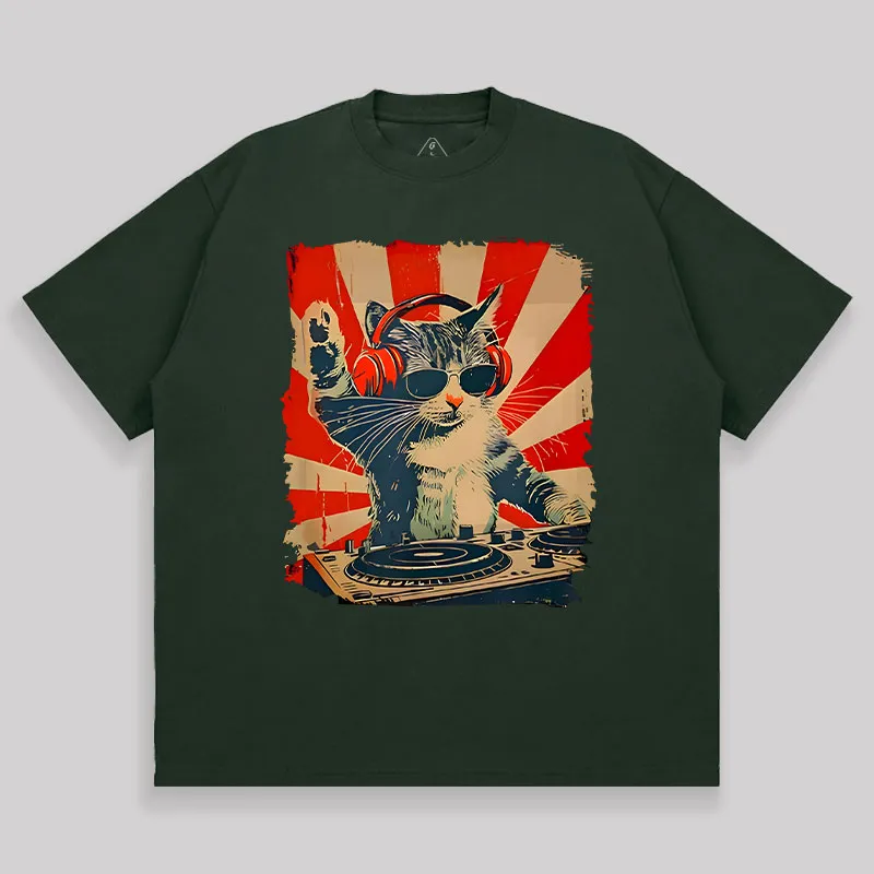 Rock Music Cat Unisex Oversized T-shirt - Image 3