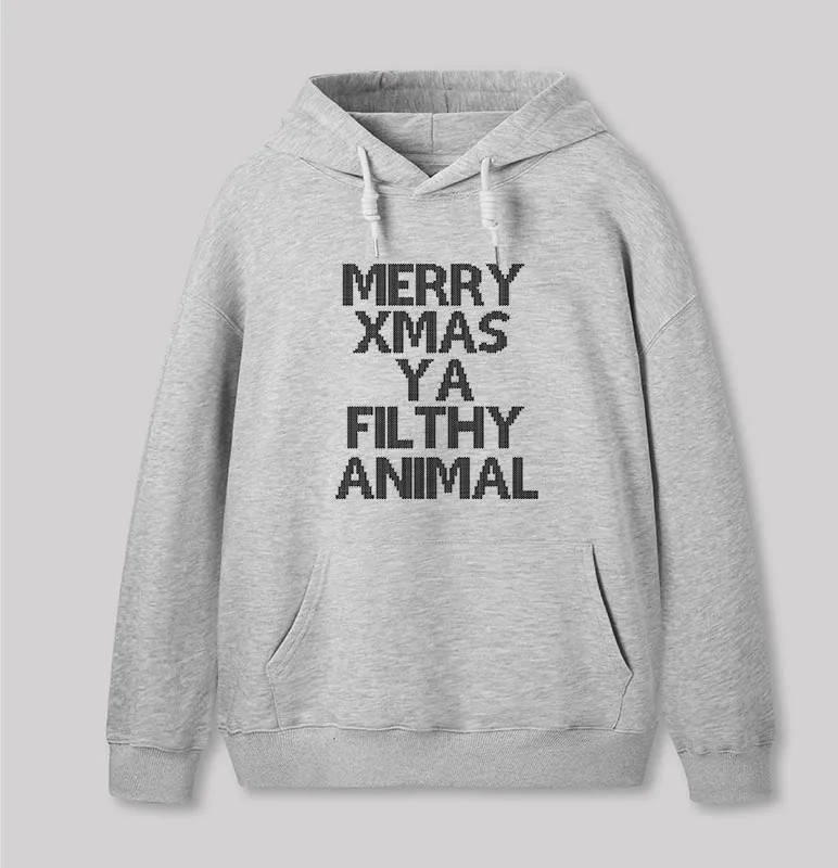 Merry Xmas Ya Filthy Animal Geek Hoodie - Image 4