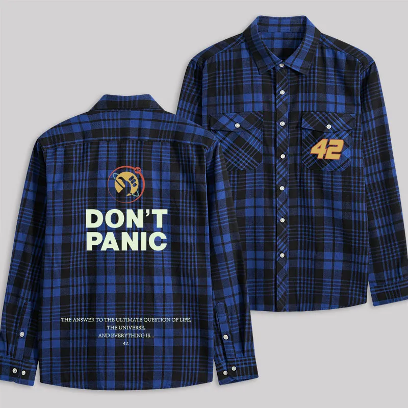 Don't Panic Plaid Flannel Shirt - Image 2