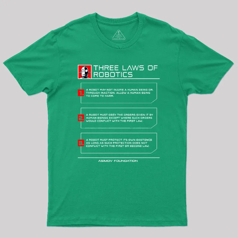 Three Laws Of Robotics Geek T-Shirt - Image 8