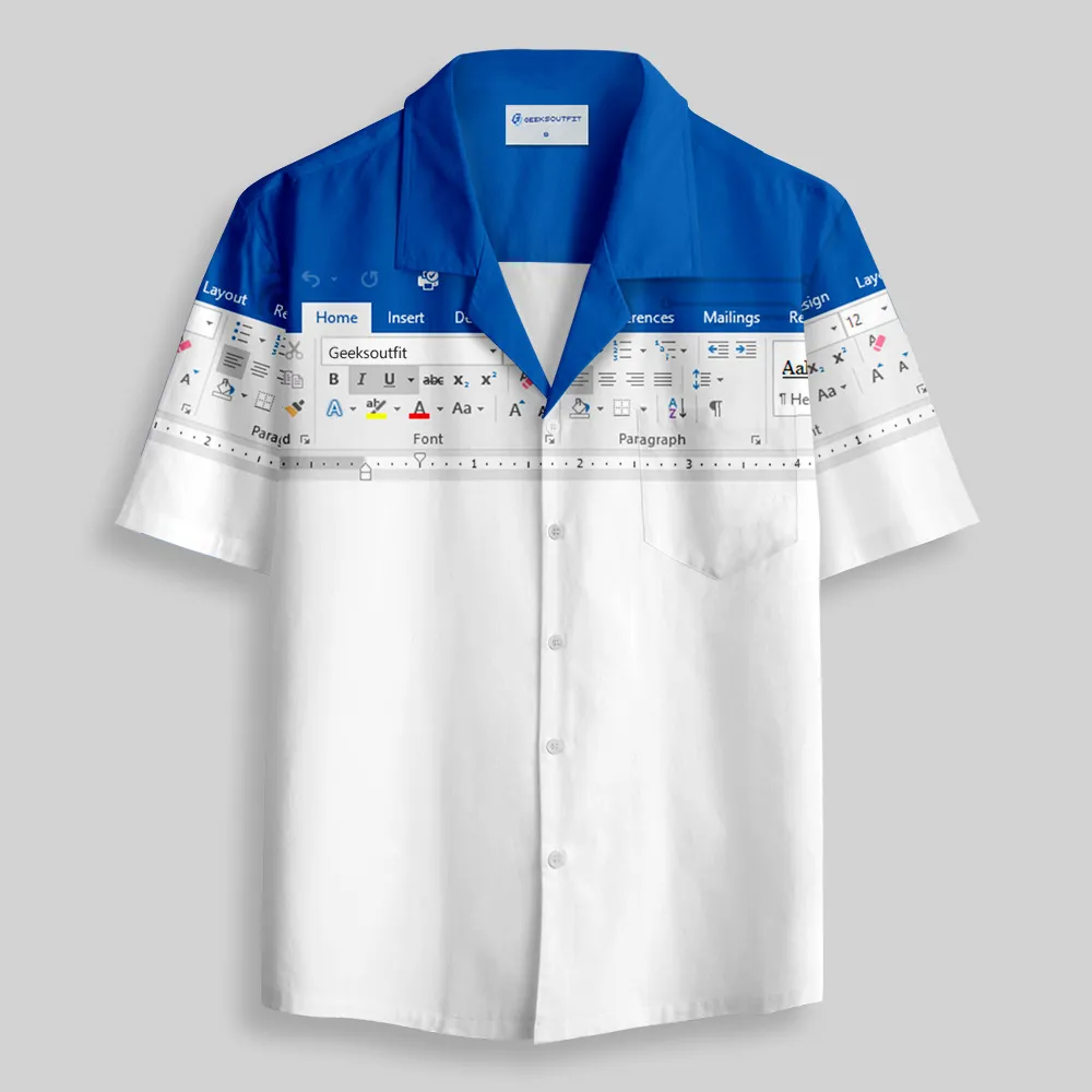 Word Funny Work Button Up Pocket Shirt - Image 2
