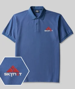 Alternative view of Skynet Core Geek Embroidered Polo Shirts