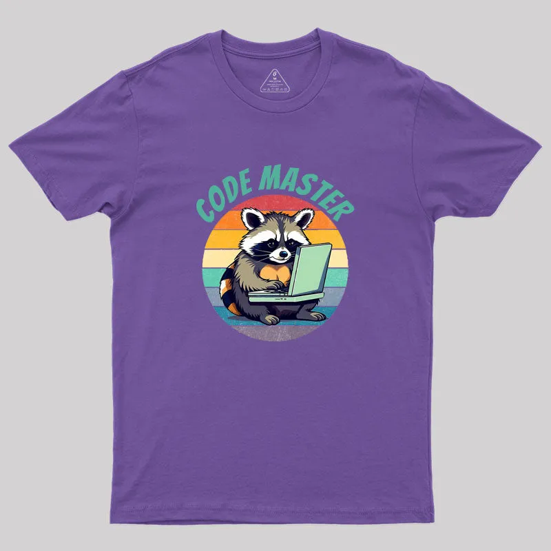 Funny raccoon coding on computer Geek T-Shirt - Image 6