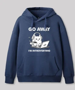 Alternative view of Go Away I'm Introverting Geek Hoodie