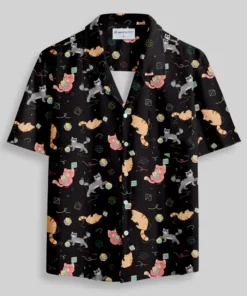 Alternative view of DND Dice Cat Button Up Pocket Shirt