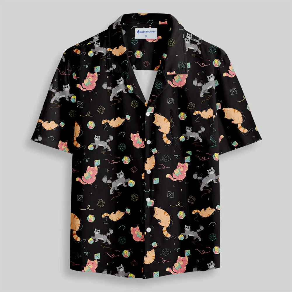 DND Dice Cat Button Up Pocket Shirt - Image 2
