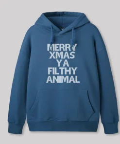 Alternative view of Merry Xmas Ya Filthy Animal Geek Hoodie