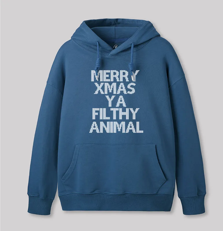 Merry Xmas Ya Filthy Animal Geek Hoodie - Image 2