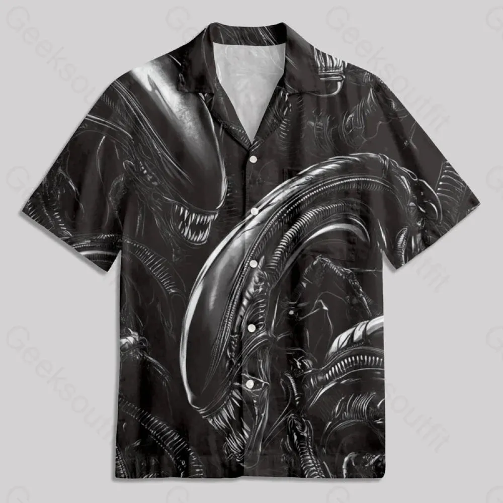 Alien Black Button Up Pocket Shirt - Image 2