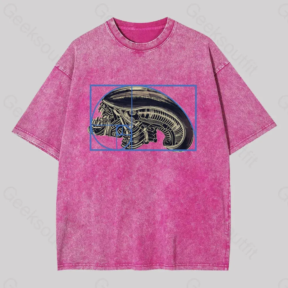 Alien Golden Ratio Geek Washed T-shirt - Image 6