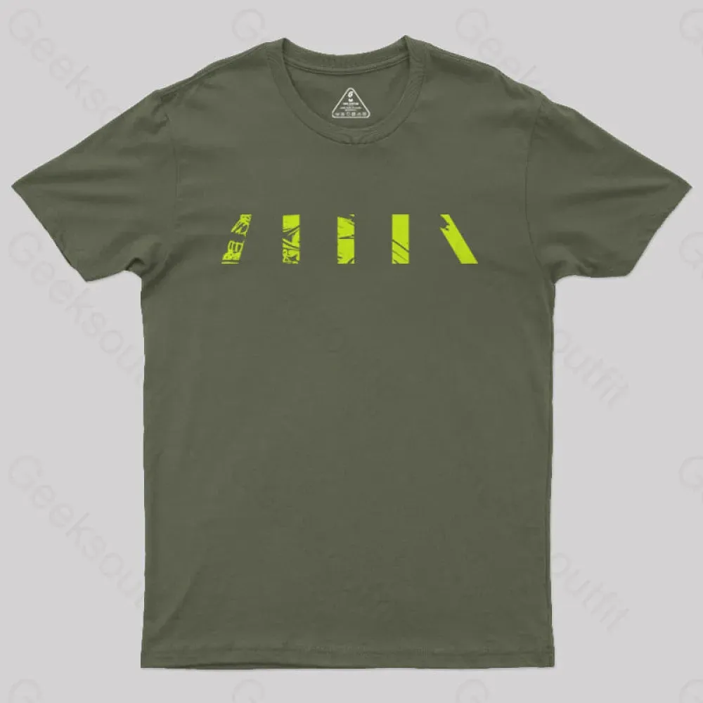 Alien Green Pattern Geek T-Shirt - Image 4