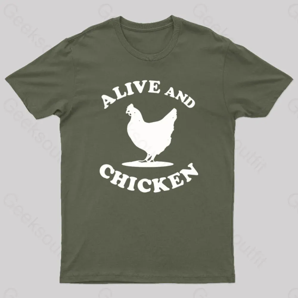 Alive and Chicken Geek T-Shirt - Image 4