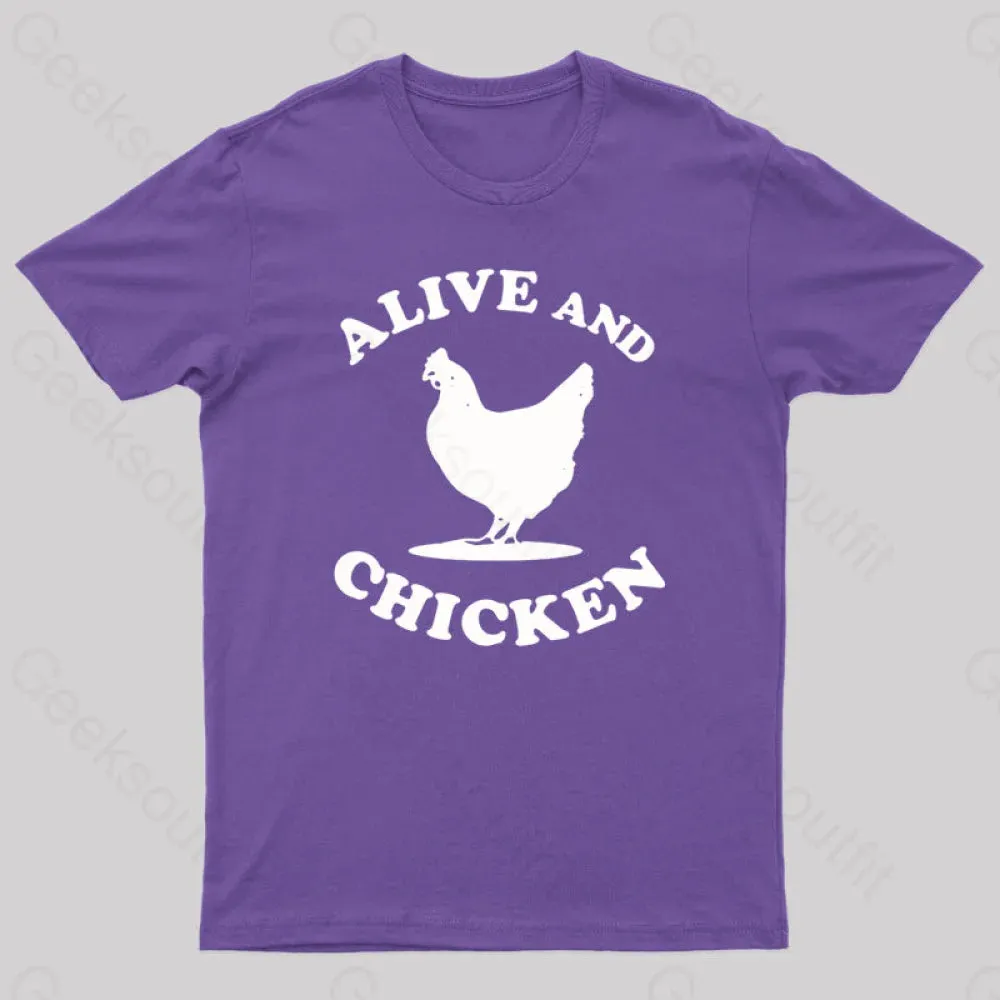 Alive and Chicken Geek T-Shirt - Image 9