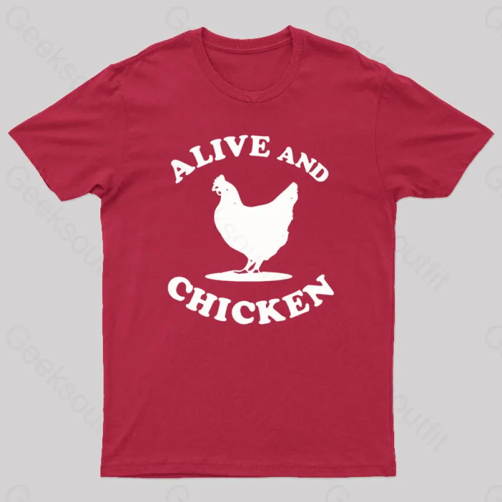Alive and Chicken Geek T-Shirt - Image 10