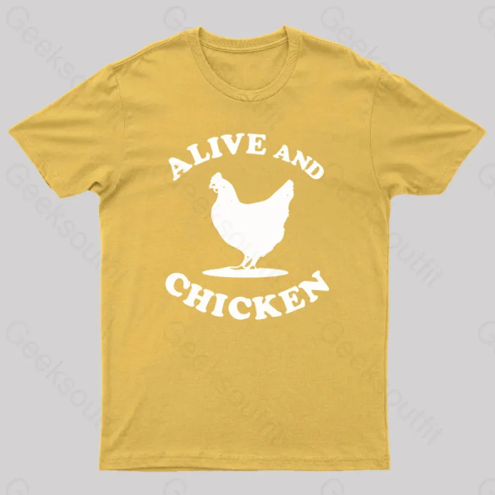 Alive and Chicken Geek T-Shirt - Image 7