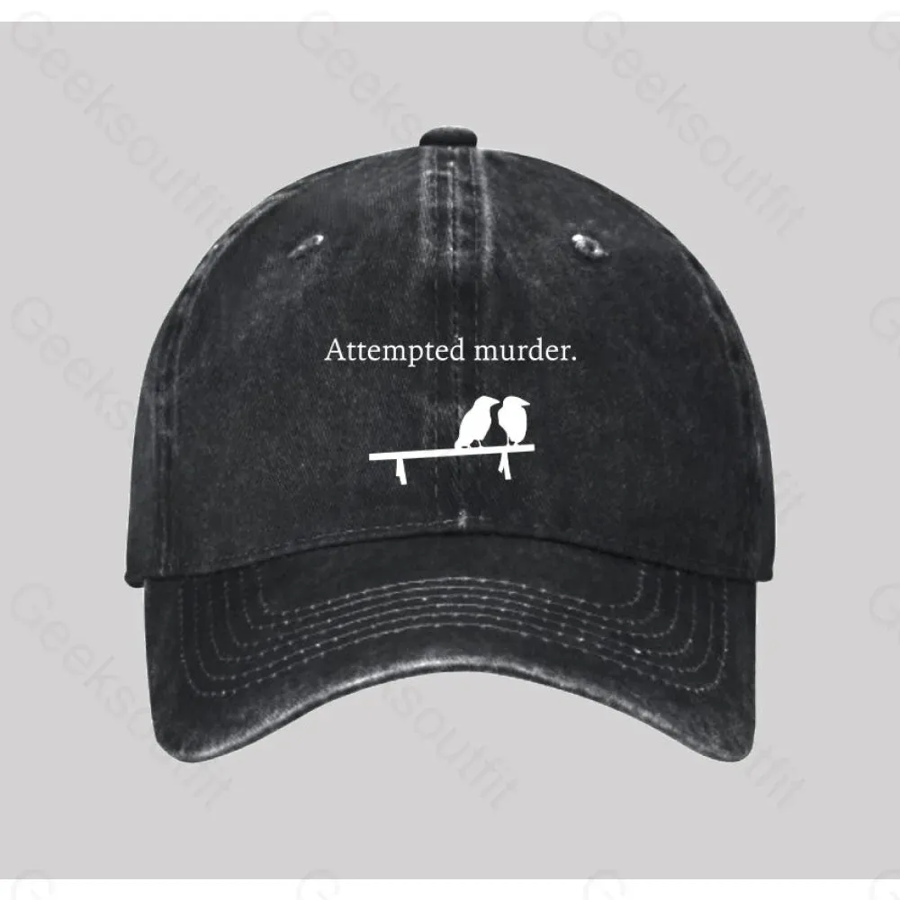Attempted Murder Washed Vintage Baseball Cap - Image 2