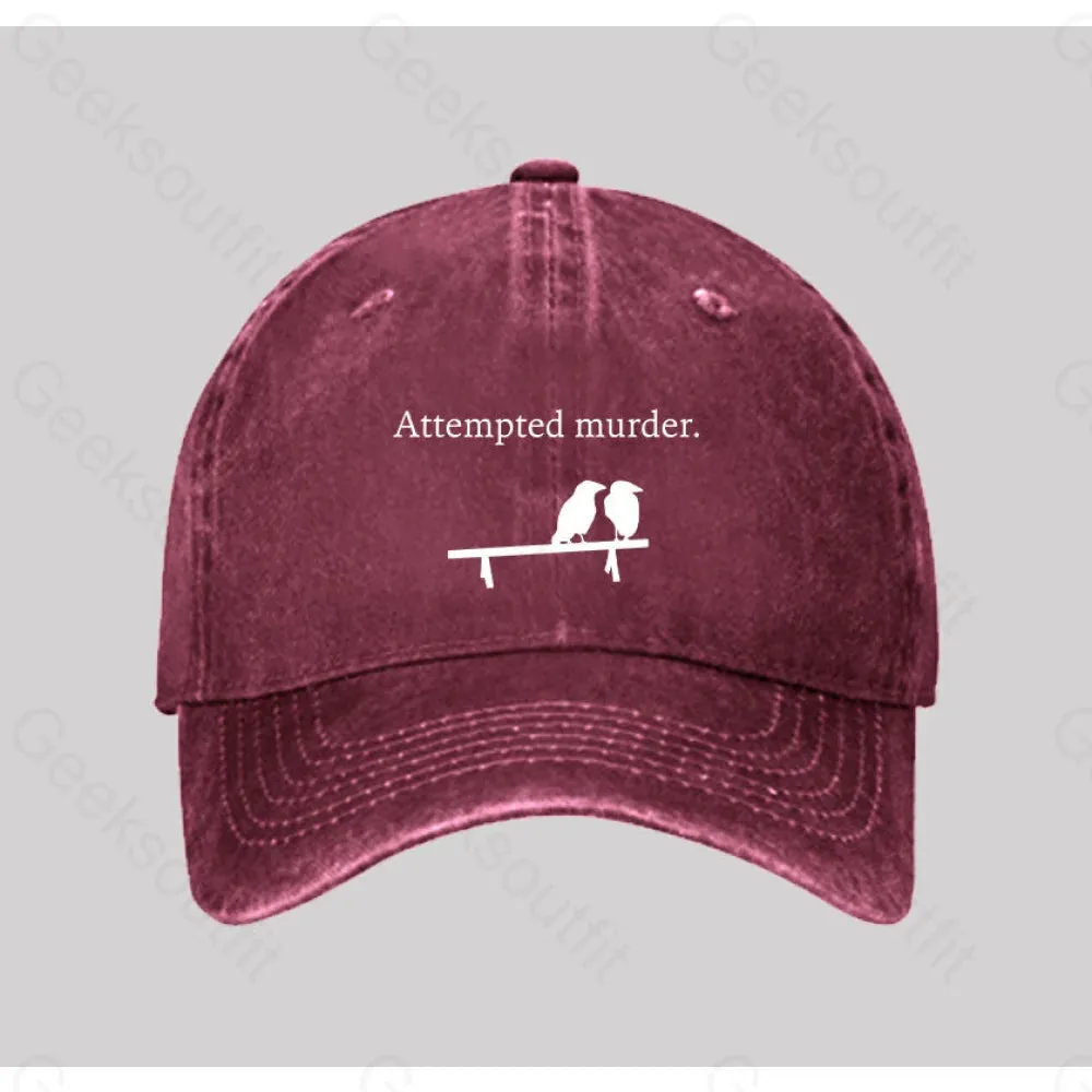 Attempted Murder Washed Vintage Baseball Cap