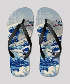 Alternative view of Ukiyoe Wave Fighter Geek Flip Flops