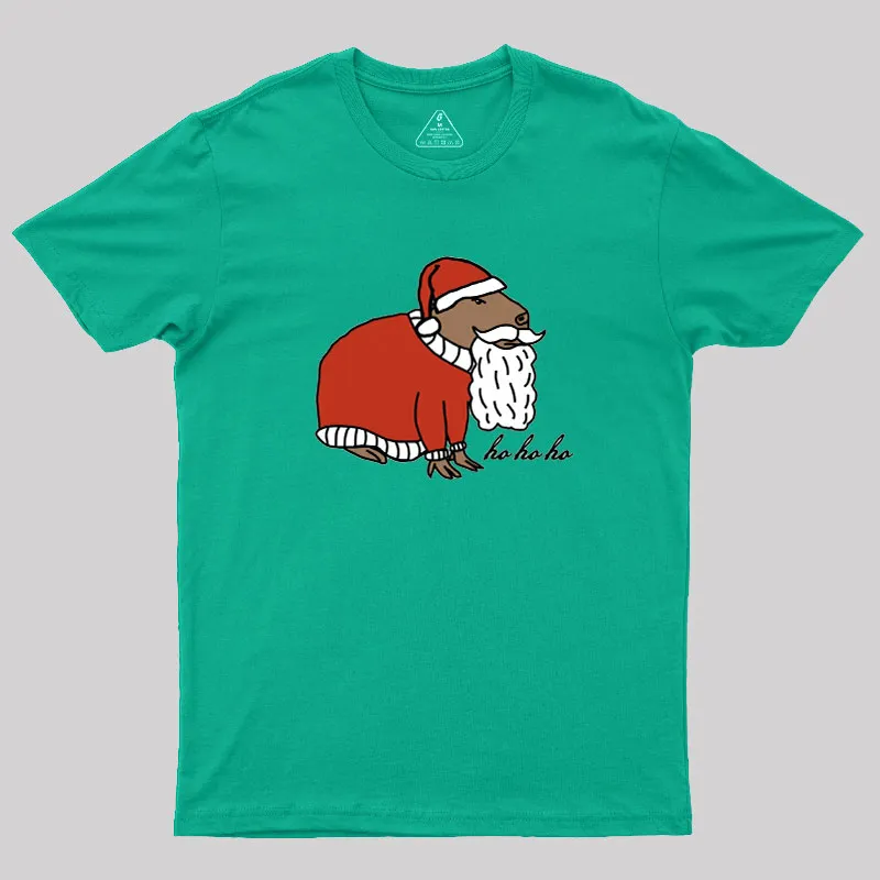 Capybara Santa Claus says Ho Ho Ho Geek T-Shirt - Image 10
