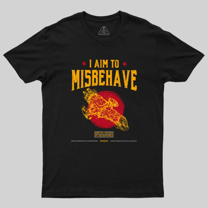 I Aim to Misbehave Geek T-Shirt - Image 2