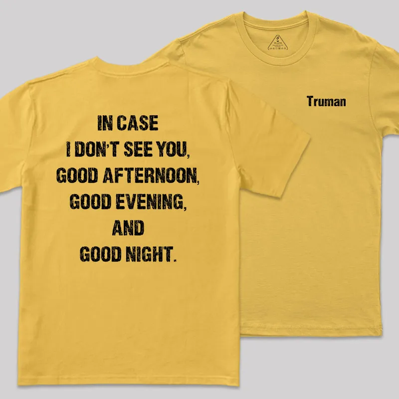 Truman's Farewell Front and Back Printed Geek T-Shirt - Image 6