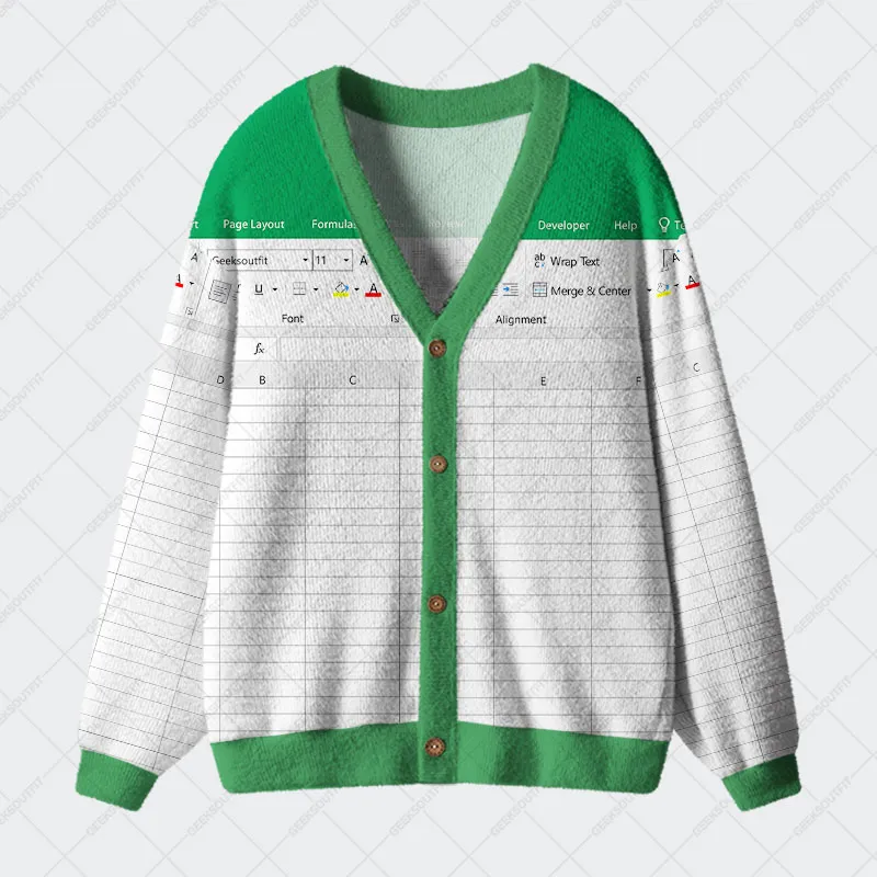 Excel Funny Geek Ugly Cardigan Sweaters