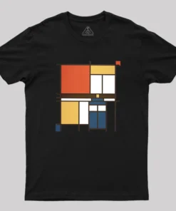 Alternative view of Mondrian Who Geek T-Shirt